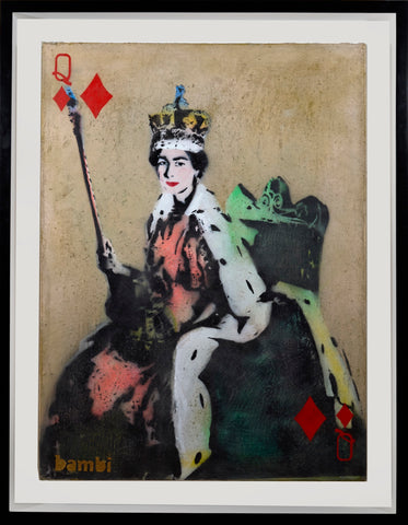 Queen of Diamonds by Bambi (Anonymous London-based Street Artist)