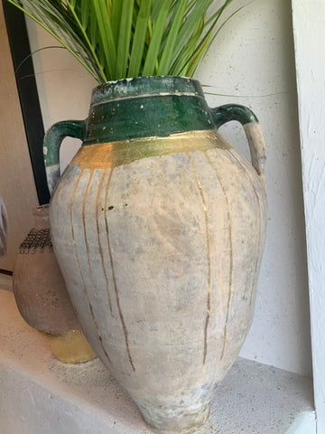 Sacred Relics Collection Vintage Turkish Vessel with Green Glaze and Sacred Tears SR.01