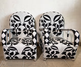 White and Black Handmade African Yoruba Beaded Chair
