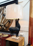 Large Black Terra Cotta Tang Horse Lamp