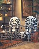 White and Black Handmade African Yoruba Beaded Chair