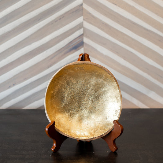 Gilded Balinese Natural Teak 8" Bowls